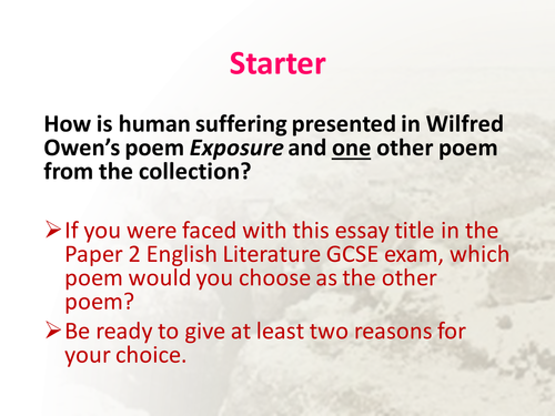 Power and Conflict comparative essay writing resources - NEW AQA GCSE Lit spec