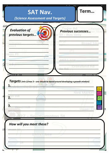 Student target setting sheet