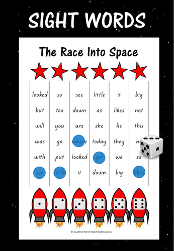 New Zealand Sight Words – ‘The Race into Space’ game.