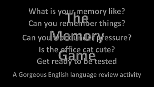 The memory game