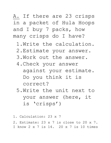 Year 3 Expanded Multiplication Word Problems Ten by Units