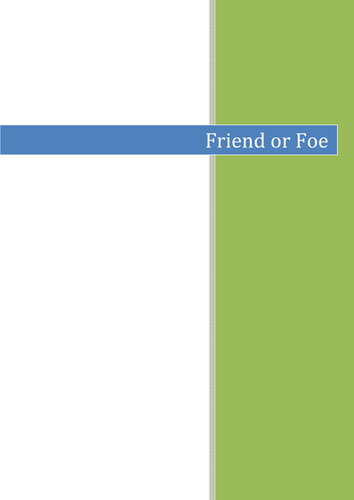 'Friend or Foe' Morpurgo Complete Guided Reading Planning Unit (8 sessions)