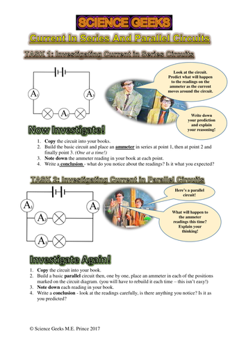 INVESTIGATE PHYSICS! - CURRENT IN SERIES AND PARALLEL CIRCUITS