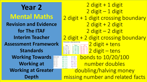 Mental Maths Arithmetic Fluency Year 2 SATs