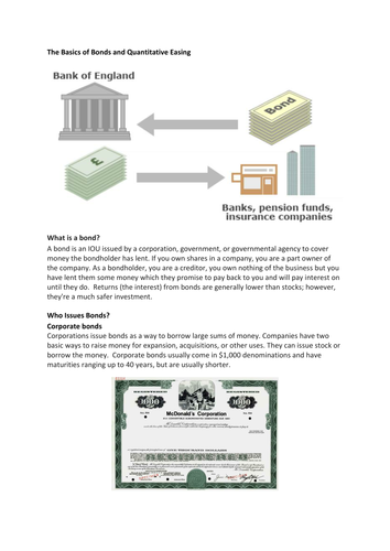 Bonds, Quantitative Easing and Market Interest Rates