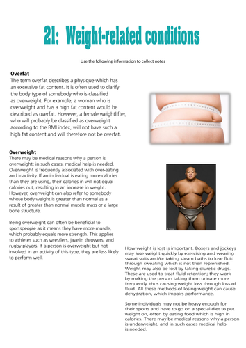 Edexcel New Spec GCSE PE: Optimum Weight