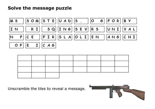 Solve the message puzzle about the Saint Valentines Day Massacre 1929