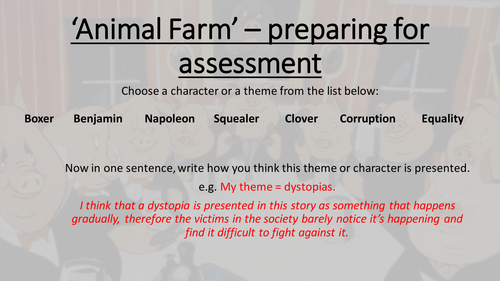 'Animal Farm' KS3 Assessment and guide on how to succeed