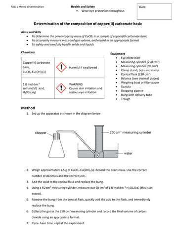 Chemistry OCR PAG 1 Worksheet | Teaching Resources