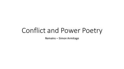 New AQA Power and Conflict cluster poetry - Remains | Teaching Resources