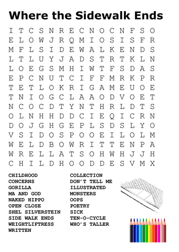 Where the Sidewalk Ends Word Search