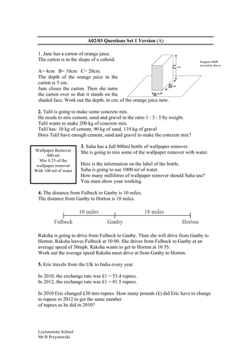 A02/3 Maths 9-1 Edexcel GCSE Revision Booklet