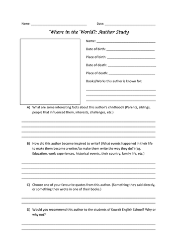 Where in the World?: Author Study