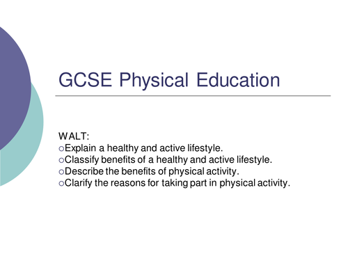 GCSE PE - An Active and Healthy Lifestyle