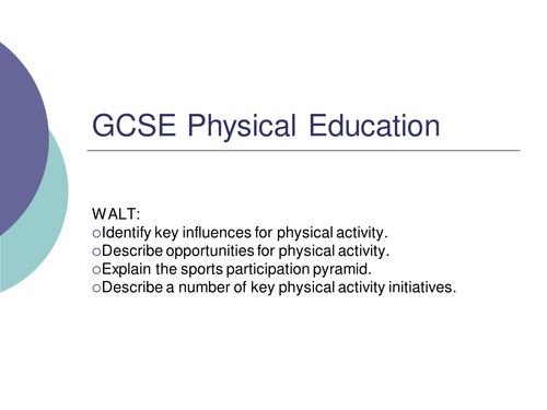 GCSE PE - Influences on Physical Actvity