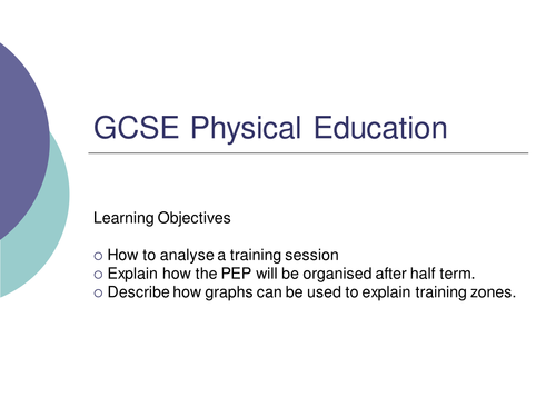 GCSE PE - Personal Exercise Plan, Analysing Training Sessions