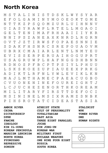 North Korea Word Search