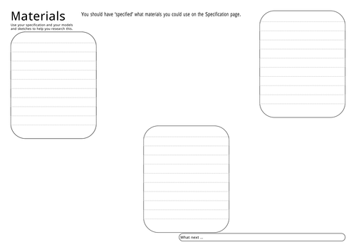 3 Sheets for collecting project research