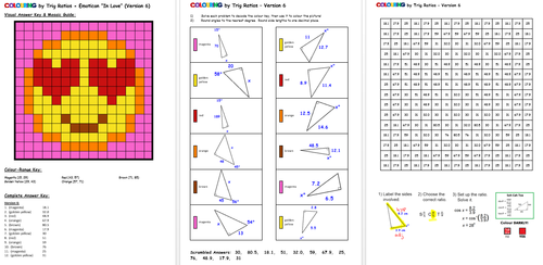 Colouring by Trig Ratios, In Love Emoji (Solo Mosaic)