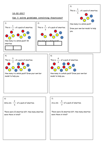 sample problem solving in fraction