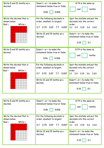 compare and order decimals year 5 problem solving