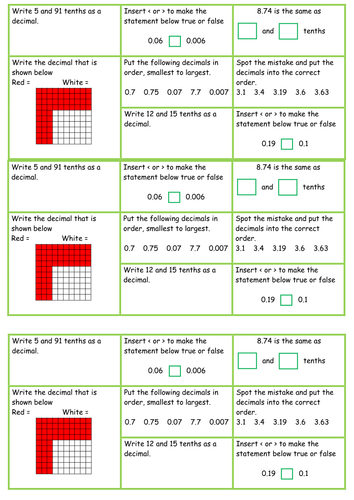 Mastery in maths year 5 Read, write order and compare decimals fluency reasoning and problem solving