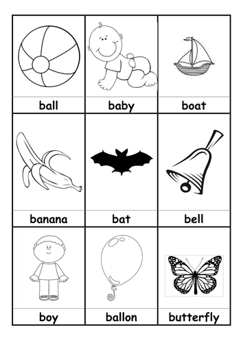 words beginning with B flashcards