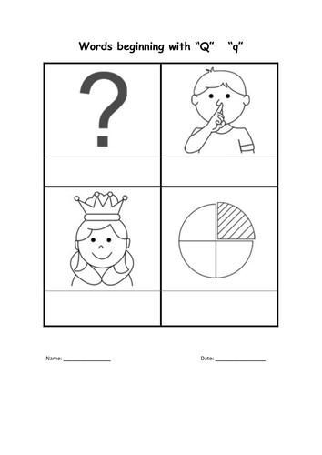 Words Beginning With Q By Sara turner montessori Teaching Resources Tes
