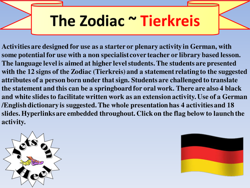 The Zodiac Tierkreis