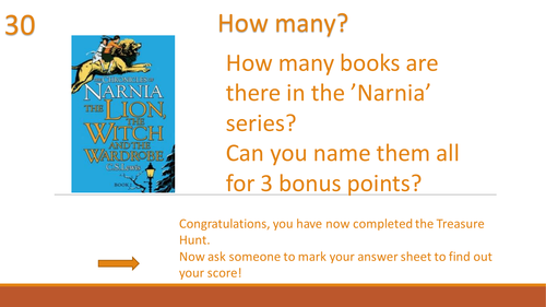 Free Sample Version Of The Great Big World Book Day Treasure Hunt 17 Teaching Resources