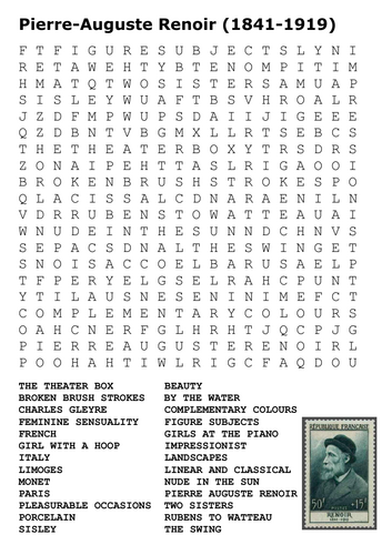 Renoir Word Search