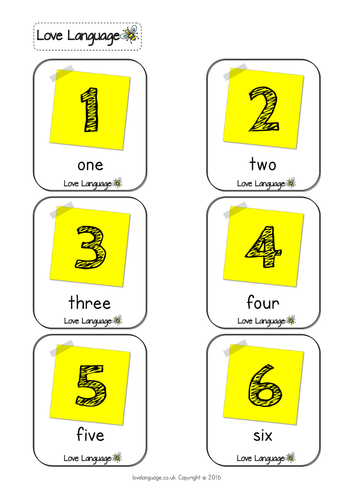 Numbers 1-31 and months - English vocabulary cards