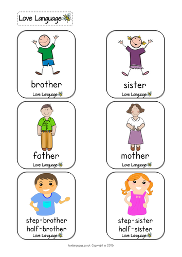 Family - English vocabulary cards