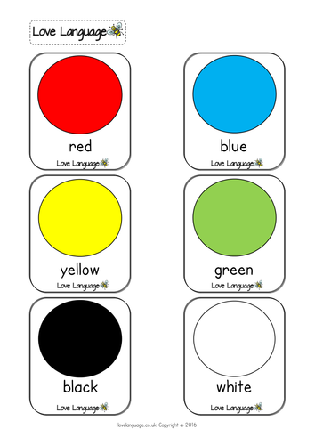 Colours - English vocabulary cards