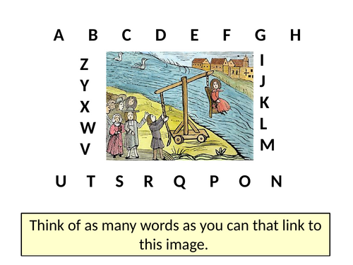 Alphabet Analyser - Medieval Crime and Punishment Starter - The Ducking Stool