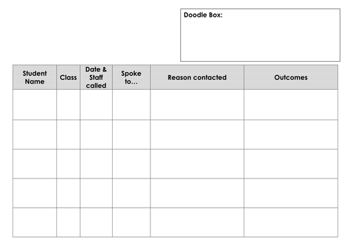 Home-School contact log