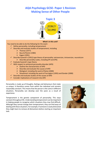 GCSE Psychology Revision | Teaching Resources