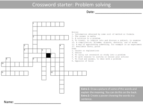 10 x Maths Crosswords GCSE or KS3 Keyword Starters Homework Cover Lesson Homework