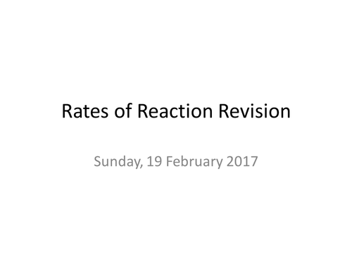 C2b AQA Chemistry Rates of Reaction Revision resources