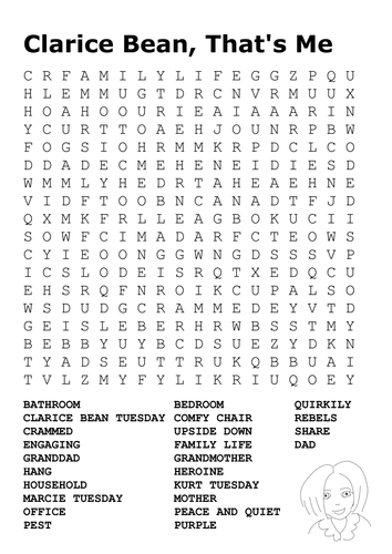 Clarice Bean, That's Me Word Search