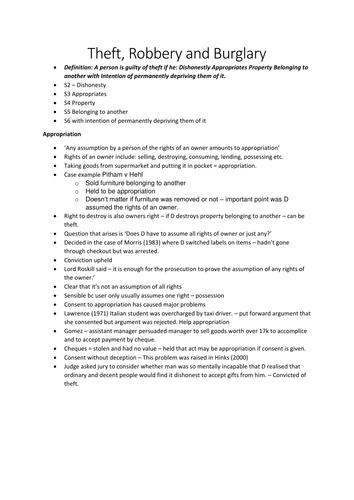 OCR Criminal Law - Theft