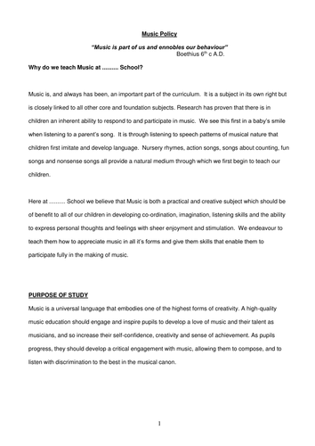 Whole School Music Policy