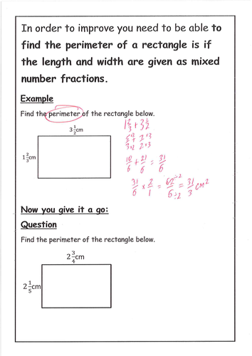 Fractions 4 operations Feedback Sheets