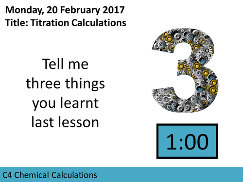 AQA GCSE C4 Chemical Calculations L8 Titrations Lesson