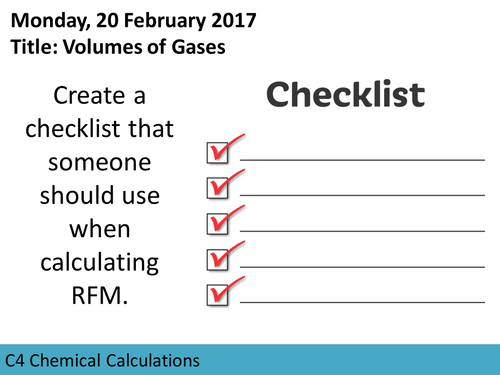 AQA GCSE C4 Chemical Calculations L11 Volumes of Gases