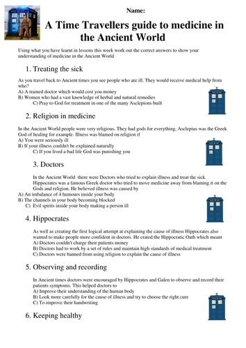 A time travellers guide to medicine in the Ancient world