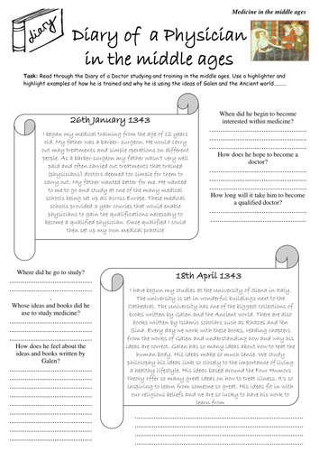 Diary of a Doctor in the middle ages