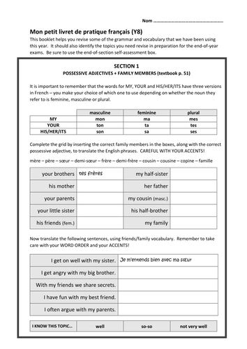 Y8 mid-year review booklet