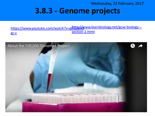 Genome projects and Recombinant DNA technology ( fragments of DNA)