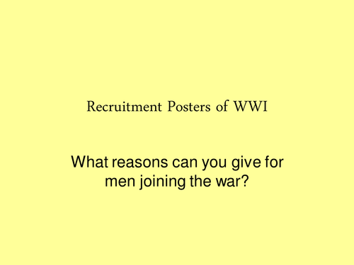 WW1 recruitment posters